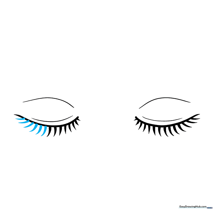 Both eyes now have a full set of eyelashes, creating a balanced look.