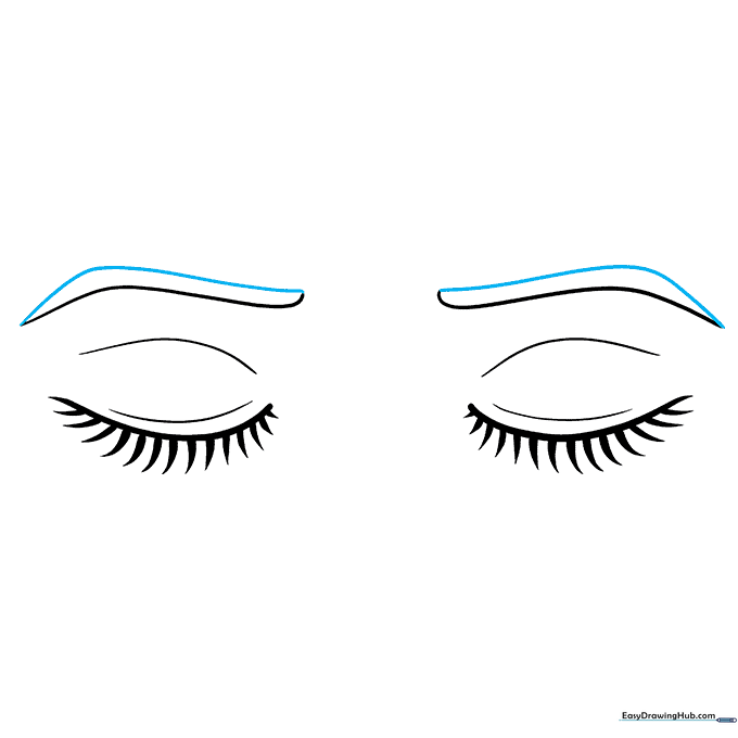Finished eyebrow shapes with a blunt inner edge and a tapered outer point.