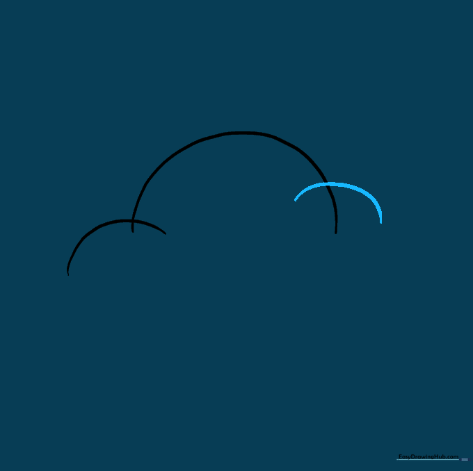 A third curved line added to the cloud outline to increase its size and complexity.