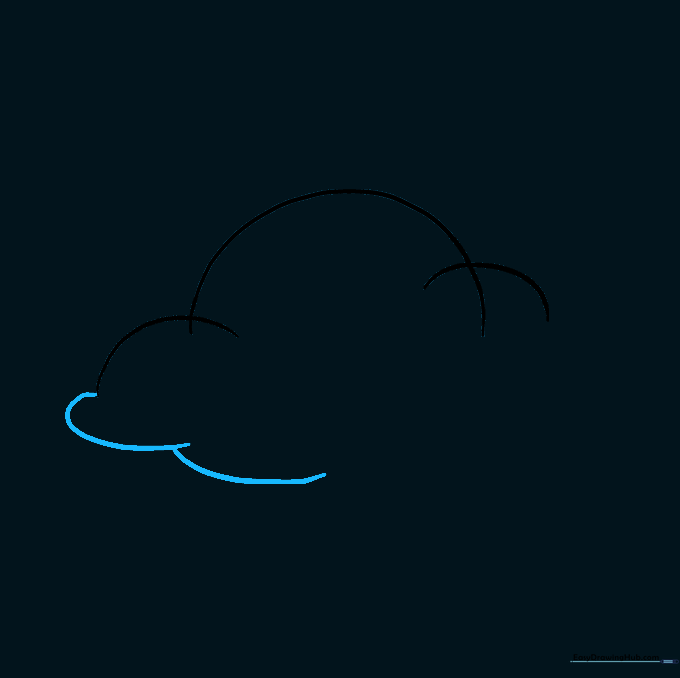 Multiple connected curved lines forming the bottom edge of the cloud.