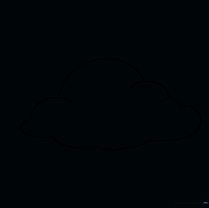 The cloud outline with internal overlapping lines erased for a clean look.