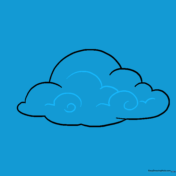 Internal details added to the cloud using small curved lines and subtle spirals.