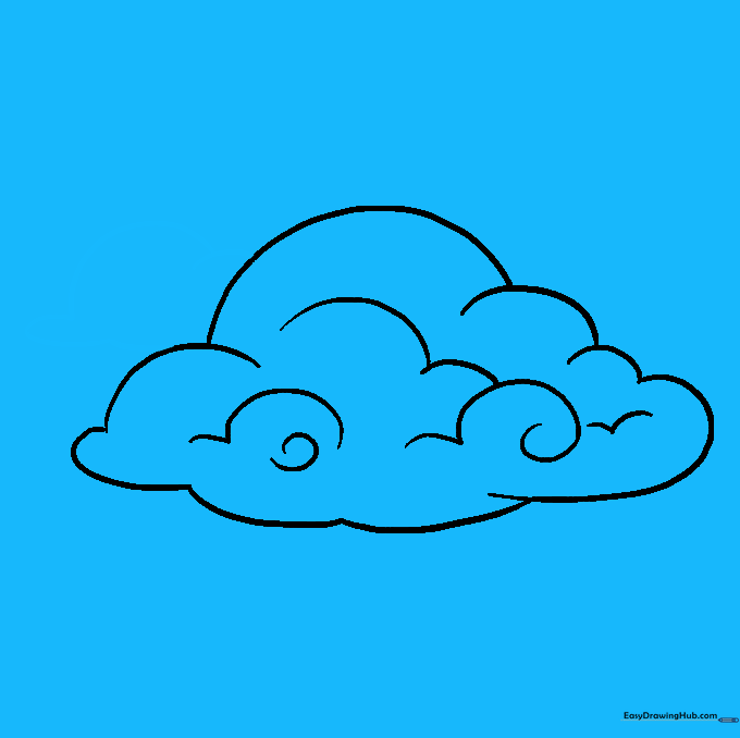 A second, smaller cloud drawn partially behind the first cloud.