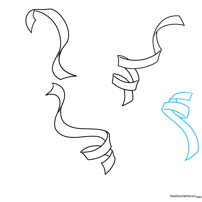 An additional piece of confetti with a spiral top and rectangular bottom added to the composition.
