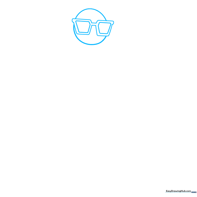 Sketching the circular head and rectangular sunglasses frames for Contract Giller.