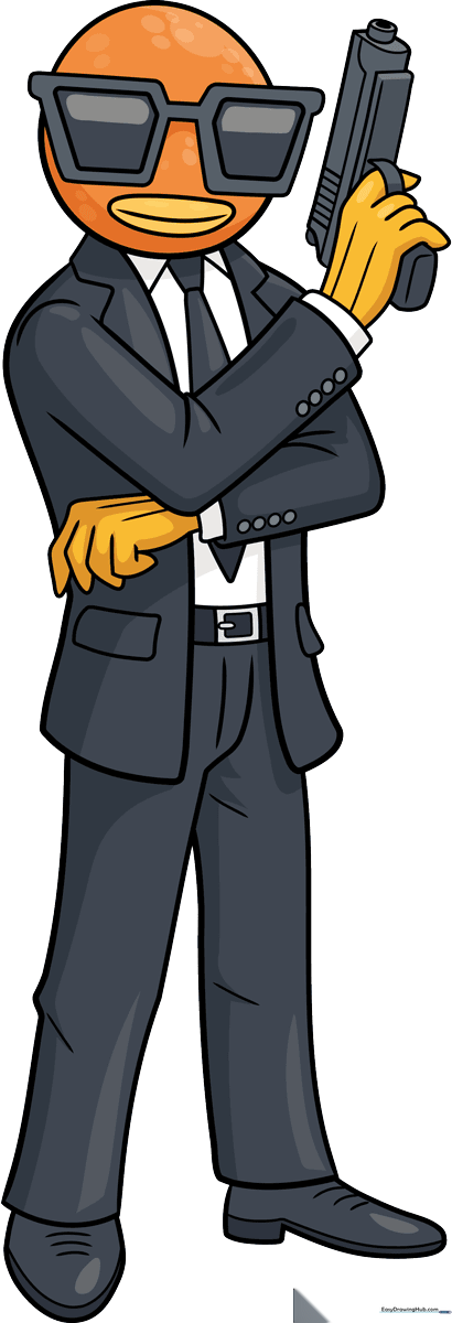 A colorful, finished illustration of the Fortnite Contract Giller character.