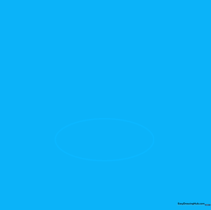 A simple oval drawn on paper representing the base of a plate.