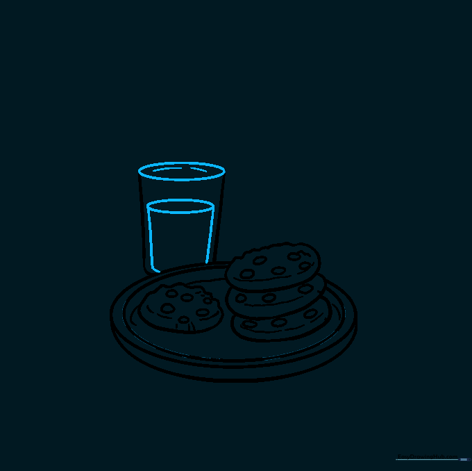 Adding the rim and milk level line to the glass.