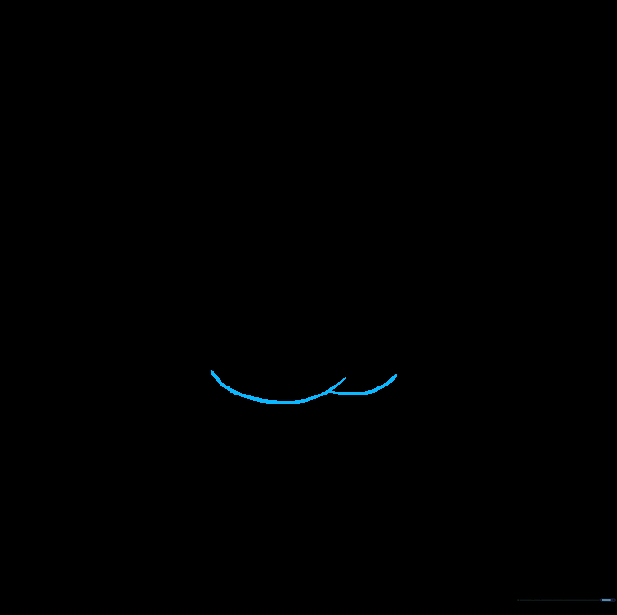 The completed cloud outline for the cotton candy, showing the bottom section closing up.
