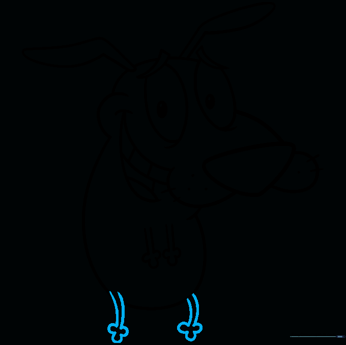 Adding the rear legs and feet with simple toe details.