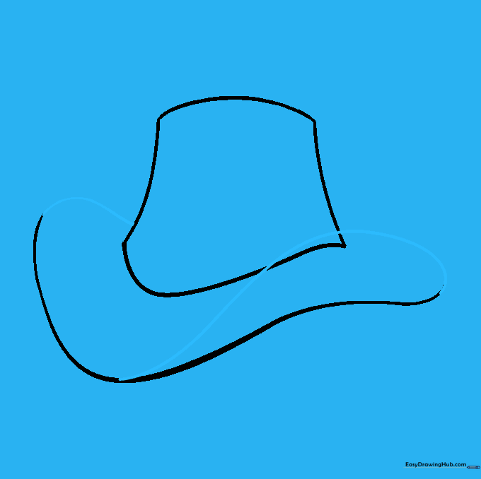 Detailed lines showing the underside of the upturned brim.