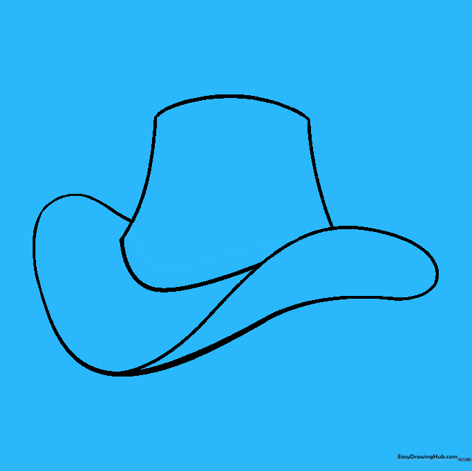 A curved line added to the base of the crown to create the hat band.