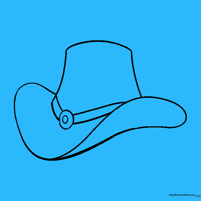 Adding subtle texture lines to the crown and brim of the hat.