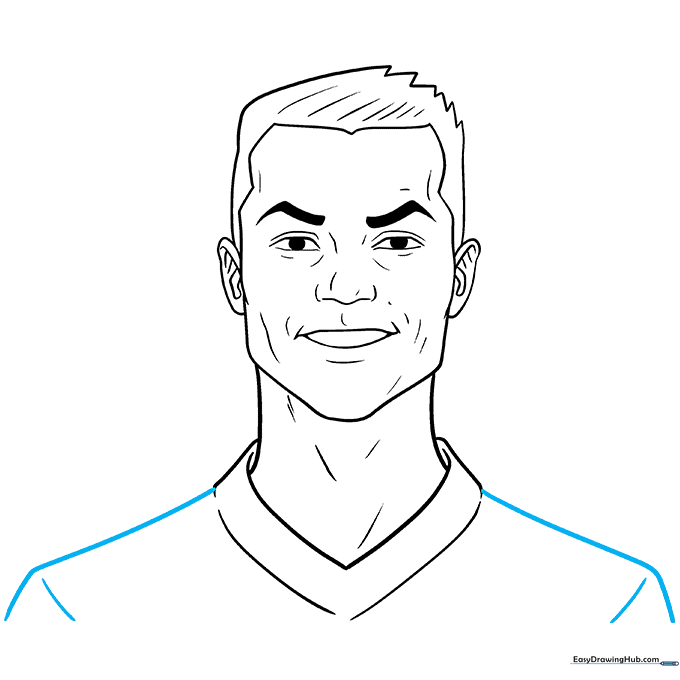 Finalized line art of the portrait ready for coloring.