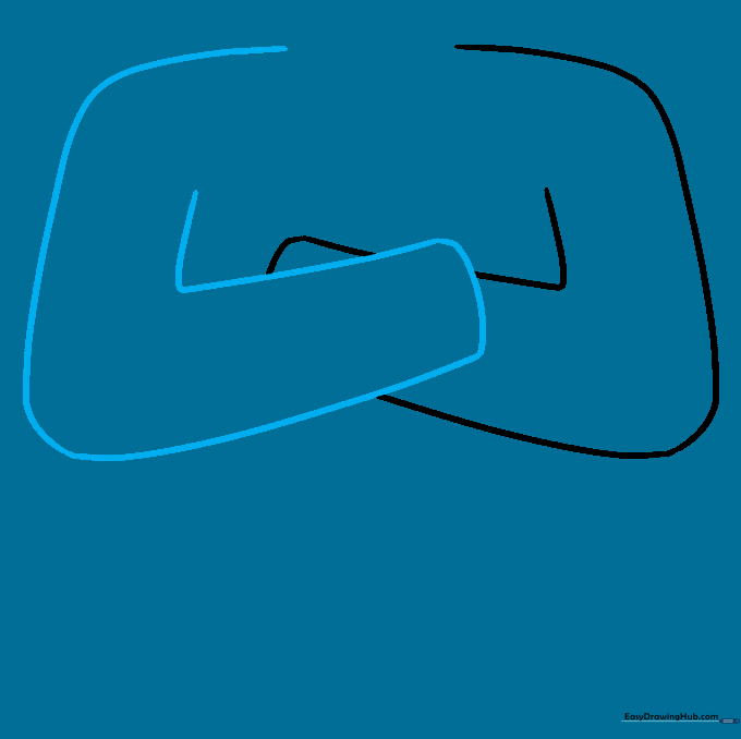 Two sleeves drawn in a crossed position with overlapping lines.