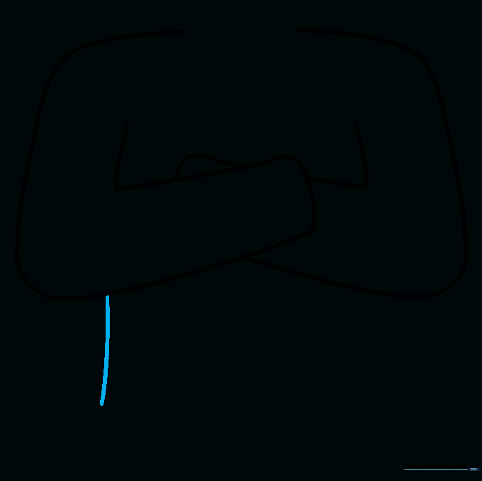 Adding a curved line to represent the side of the character's torso.