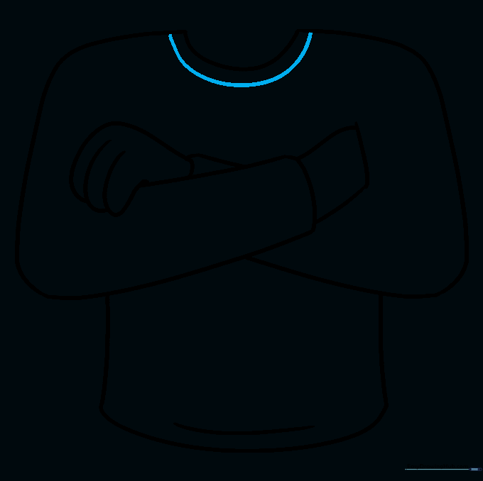 Adding thickness to the collar with a parallel line.