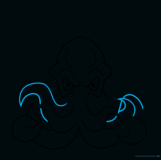 Adding additional arcing tentacles to complete the mouth area.