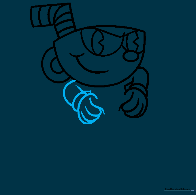 The second arm and glove added to the character sketch.