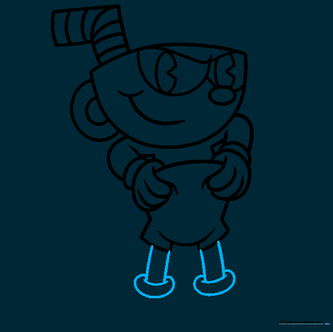 Cuphead's legs and the top of his shoes.