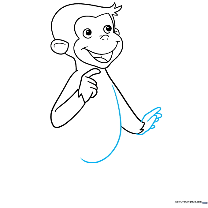 Adding the second hand and the rounded shape of the belly.