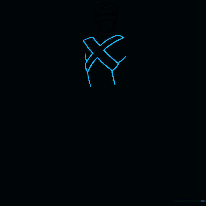 Adding the X-Men chest emblem and torso guidelines.