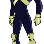 A vibrant, finished illustration of Cyclops from X-Men, ready for coloring.