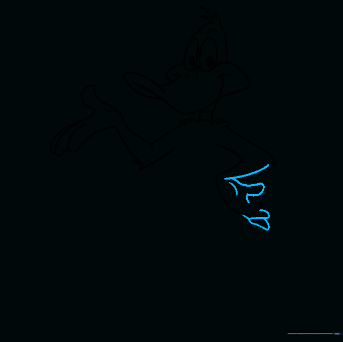 Detailed sketch of Daffy Duck's finished hand and fingers.