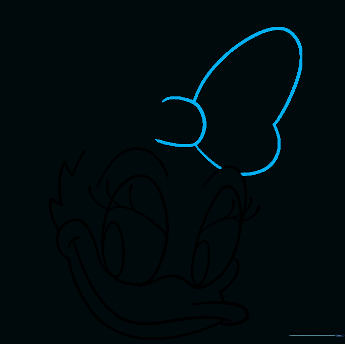 Sketching the center knot and initial curves of the bow.