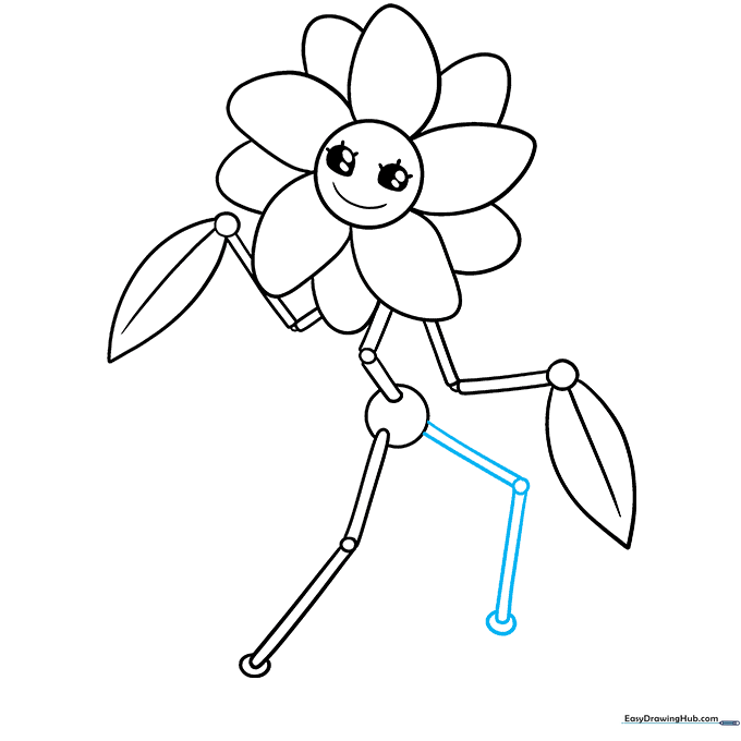 Daisy's second leg added, positioned at an angle to suggest motion.