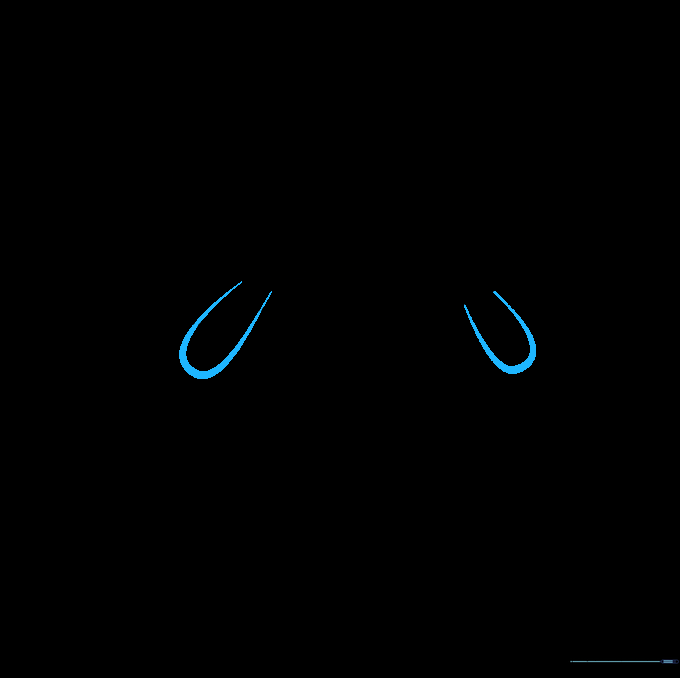 Two small, rounded fin shapes added to the sides of the character's body.