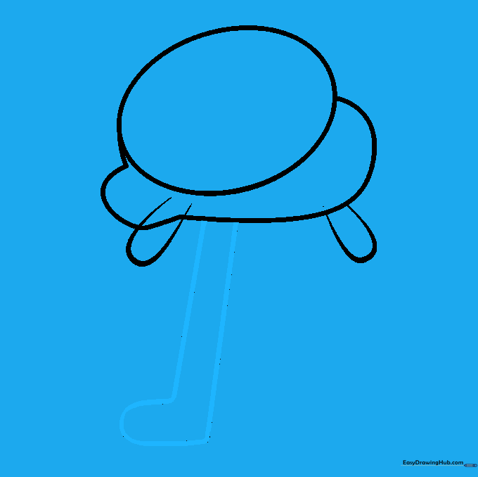 A single leg and foot added to the bottom of the character's body.