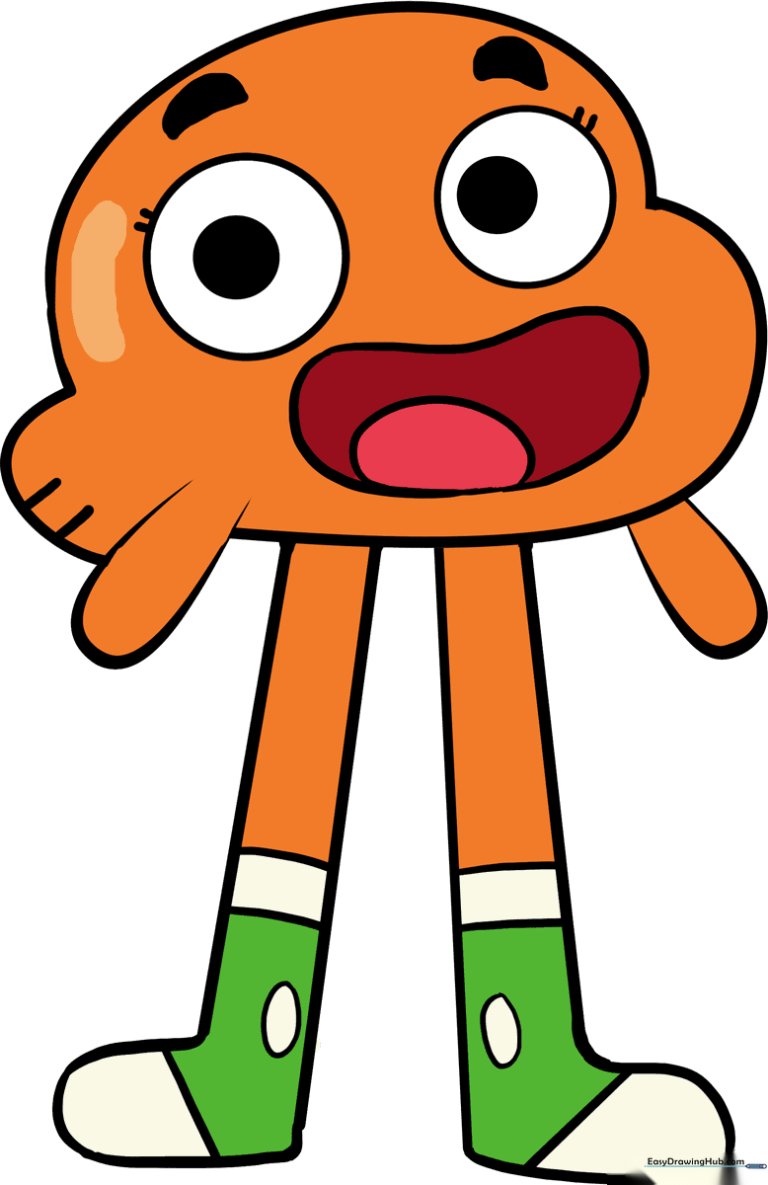 A colorful, finished illustration of Darwin Watterson, perfect for kids to reference.