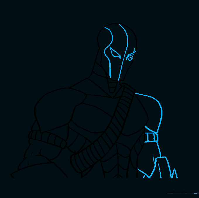 Finalizing the second arm and adding the mask's eye features.