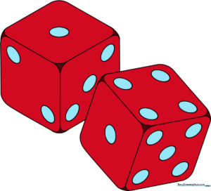 A colorful, finished illustration of two dice, perfect for a game-themed art project.