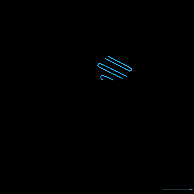 Continuing the pattern of three parallel lines throughout the DNA strand.