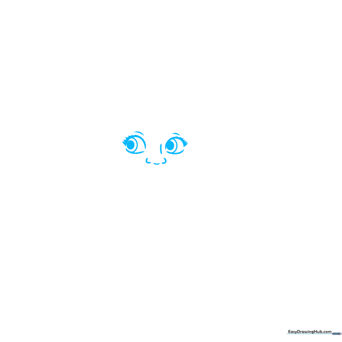 Close-up sketch of Dolores's eyes with detailed lashes and pupils.