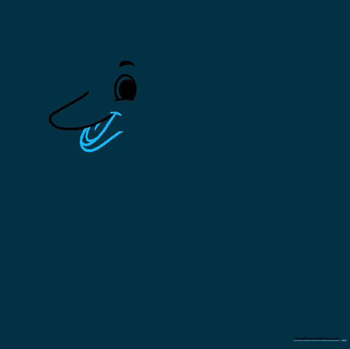Close up of a cartoon dolphin mouth with tongue detail