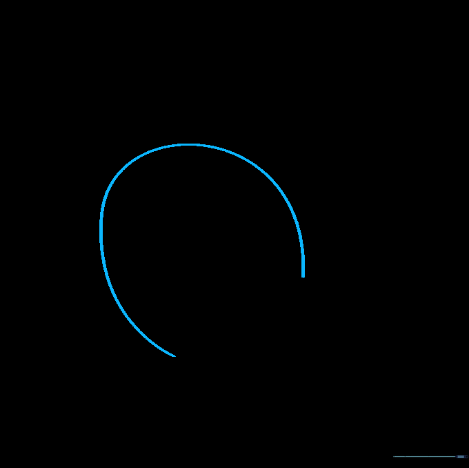 A light pencil sketch of a large C-shaped curve representing the top of Donald Duck's head.