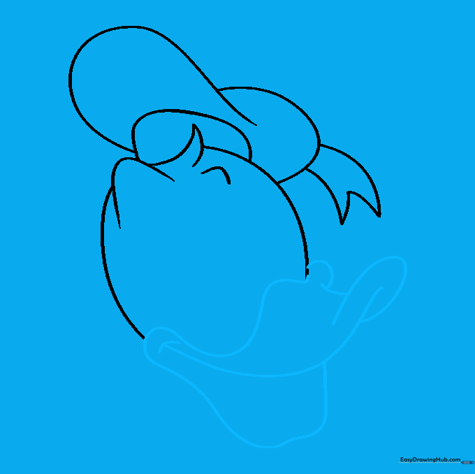 Donald Duck's signature beak outlined with a W-shaped connection to the face.