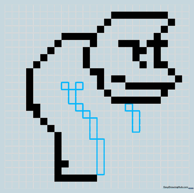 Donkey Kong's arms being constructed using pixel grid blocks.