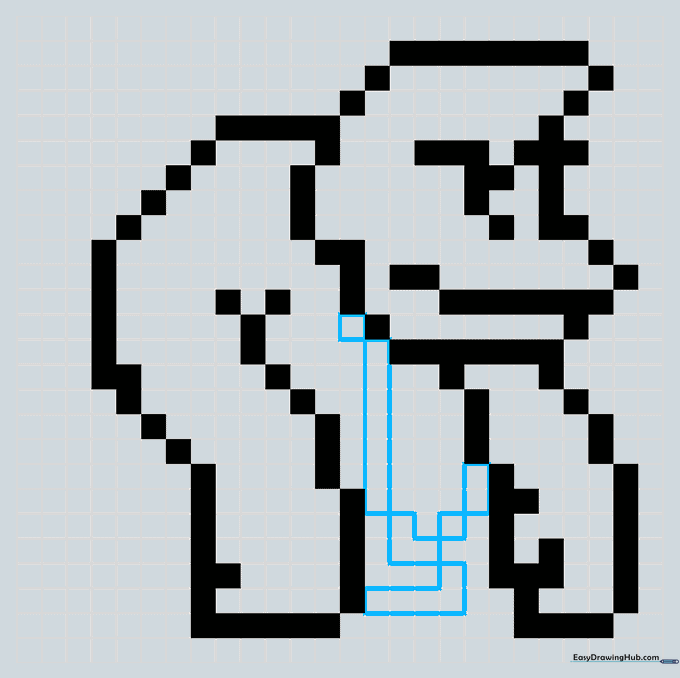Refining the central body mass of the Donkey Kong pixel character.