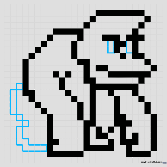 Adding the final facial details to the Donkey Kong pixel art.