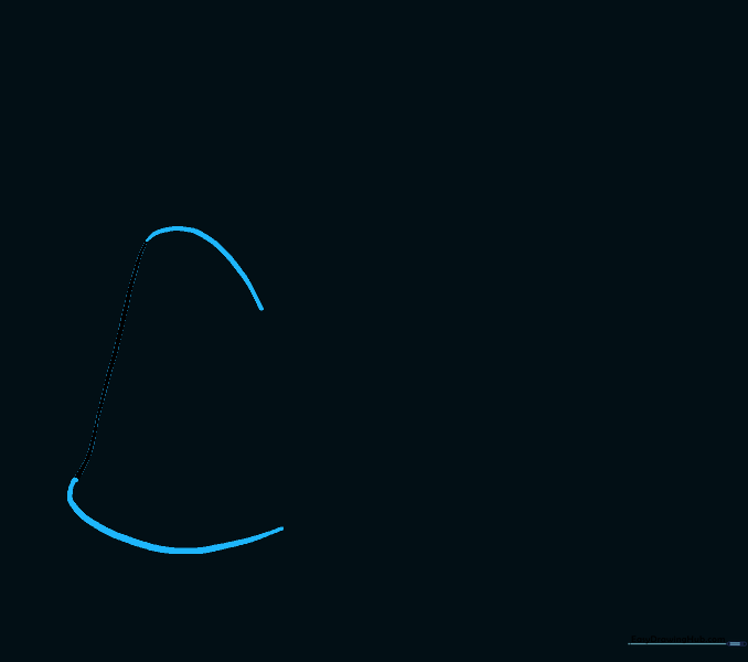 Two additional curved lines extending from the first to form the outline of Dory's face.