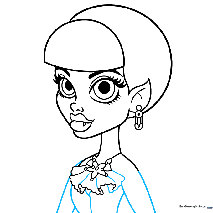 Drafting the body outline and arm positions.