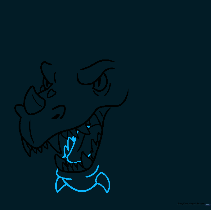 Adding chin tusks and finalizing the lower jaw structure of the dragon.