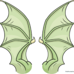 A colorful, finished illustration of powerful dragon wings, ready for inspiration.