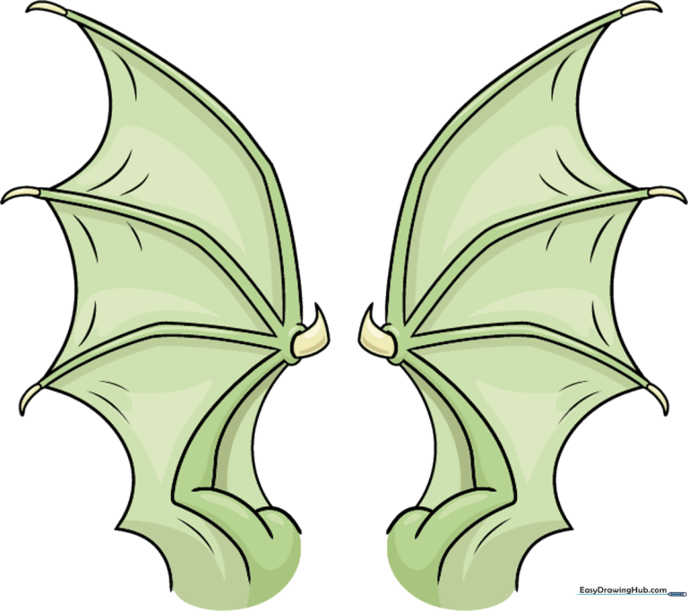 A colorful, finished illustration of powerful dragon wings, ready for inspiration.