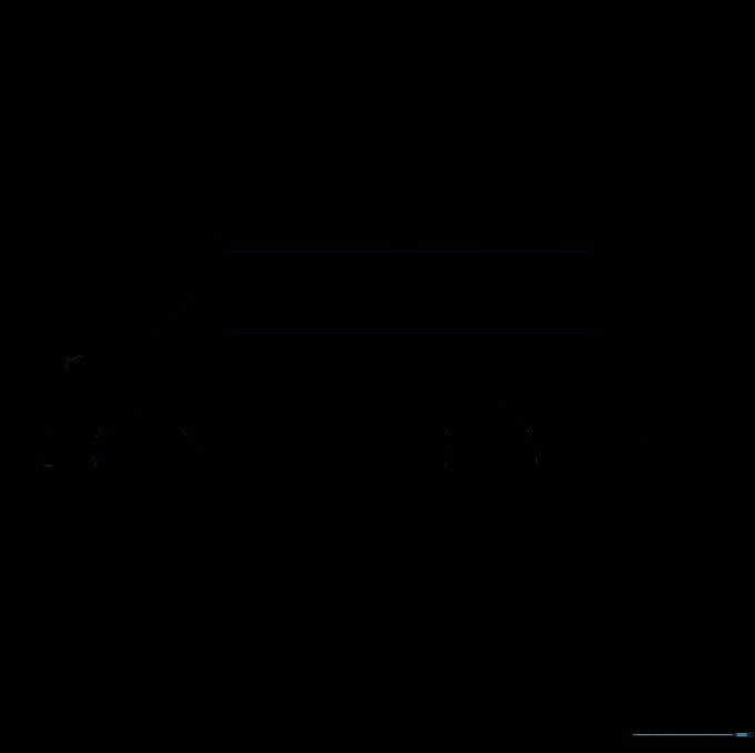 The bus outline with internal guide lines erased for a cleaner look.