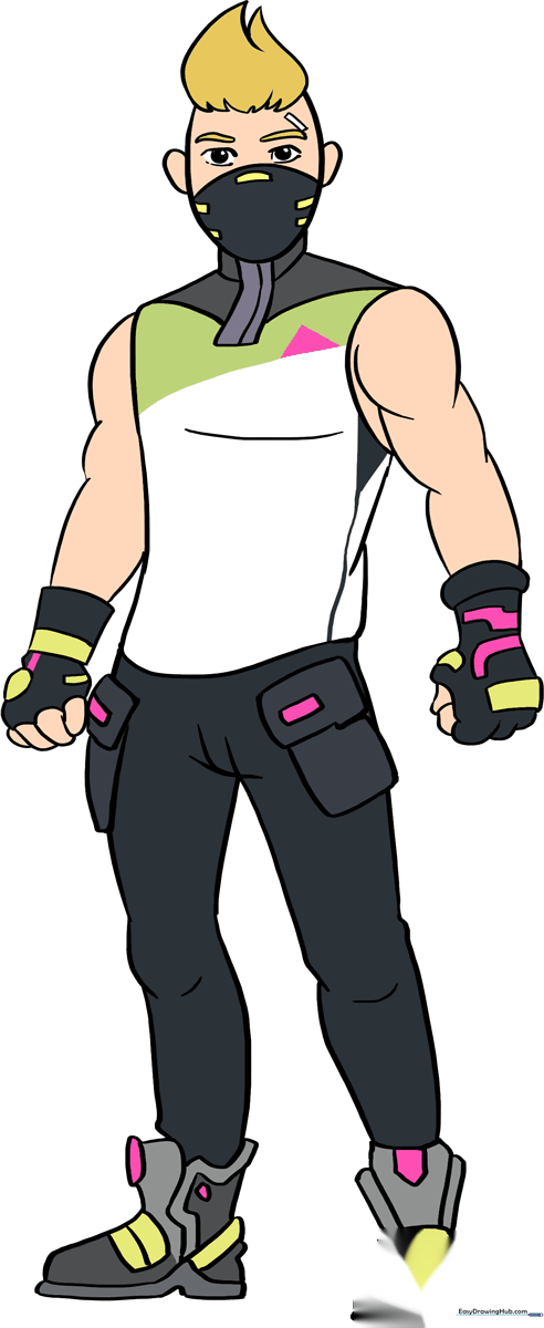 Full-body colored illustration of Drift from Fortnite